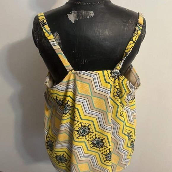 Cacique Lane Bryant Yellow/Gold/Black swim top with bra insert , size 40DD - Picture 3 of 5